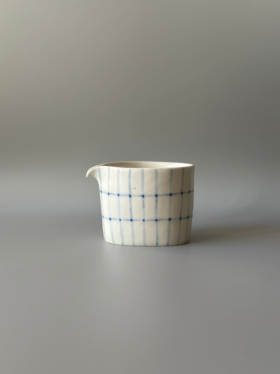 Blue Grid Tea Pitcher