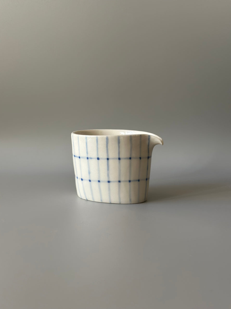 Blue Grid Tea Pitcher