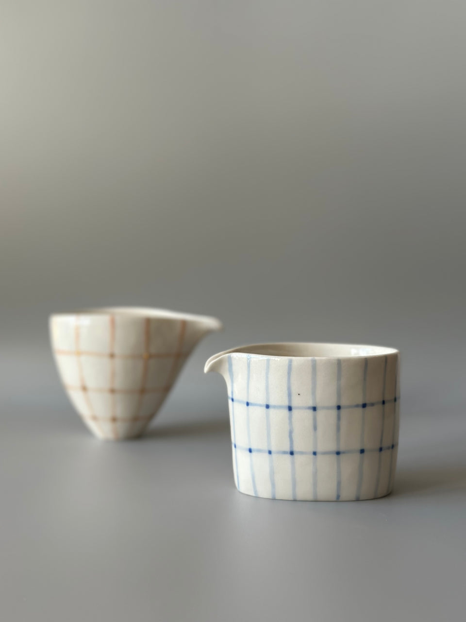 Blue Grid Tea Pitcher