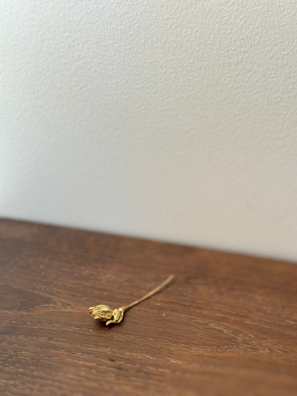 Artisan Brass Tea Needle Rest - Flower Bud